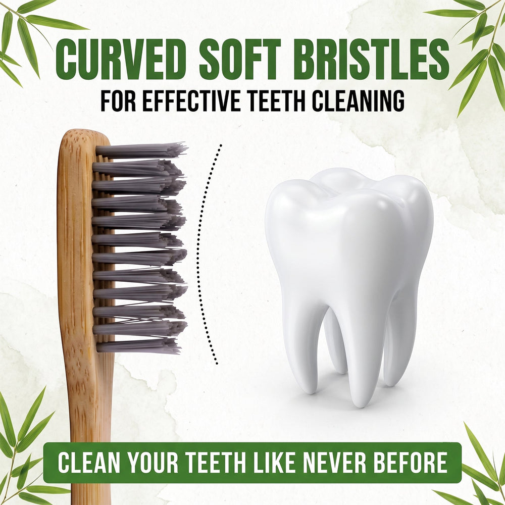 Soft Bamboo Toothbrush Biodegradable Wooden Toothbrush With Soft Bristles (1 Pc)