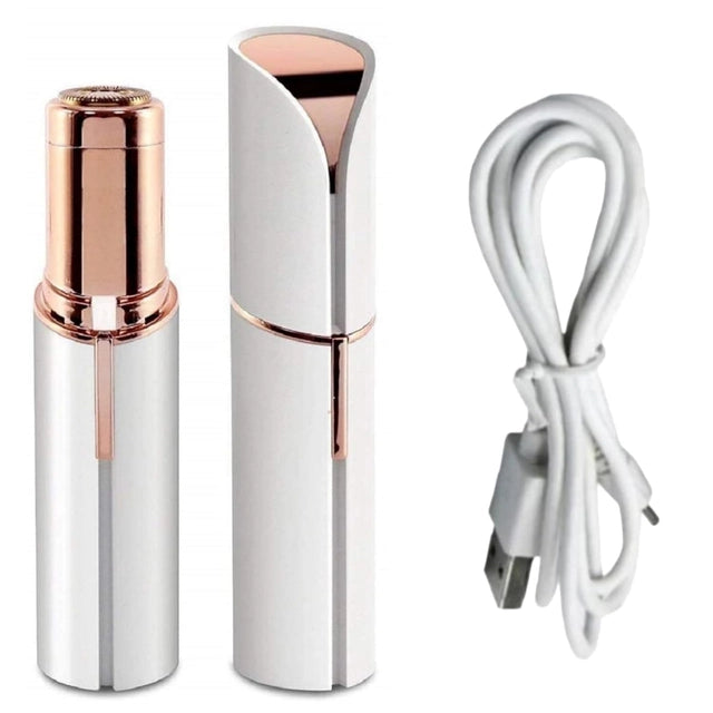 4485 female facial hair remover trimmer showing a compact device for gentle hair removal on women's face.