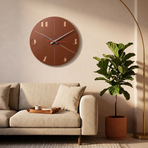 VYRO-7 modern minimalist round wall clock with a sleek, elegant design and quiet movement, perfect for contemporary home decor.