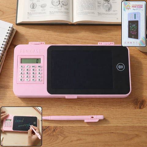 VYRO-7 LCD Writing Tablet Pencil Case, all-in-one study organizer with multiple compartments and digital writing surface.