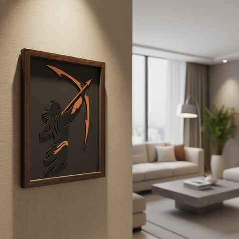 Modern minimalist Lord Ram wall art frame by VYRO-7, devotional decor with clean design for spiritual home decor.