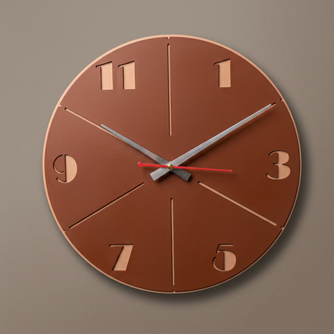 VYRO-7 modern minimalist round wall clock with a sleek design and quiet movement, perfect for contemporary home decor.