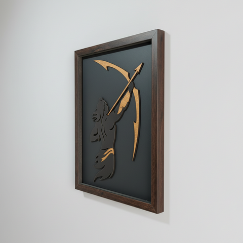 Modern minimalist Lord Ram wall art frame by VYRO-7, featuring devotional design for spiritual home decor.