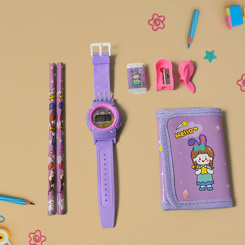 Kids Stationery Set - 7-In-1 School Kit For Girls & Boys