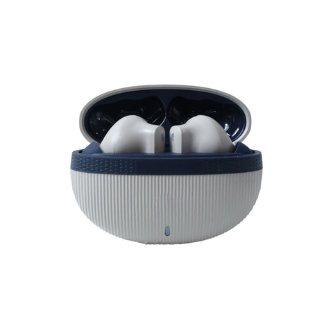 VYRO-7 wireless Bluetooth earbuds with sleek design, showcasing superior stereo bass and compact charging case.