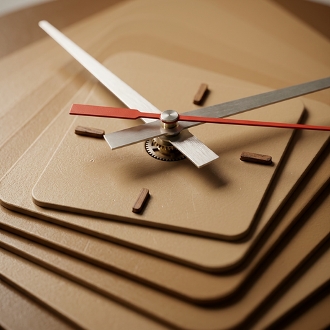 Modern wooden wall clock by VYRO-7 featuring a stylish 3D geometric design for contemporary home decor.