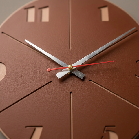 VYRO-7 modern minimalist round wall clock with sleek design and quiet movement, suitable for contemporary home decor.