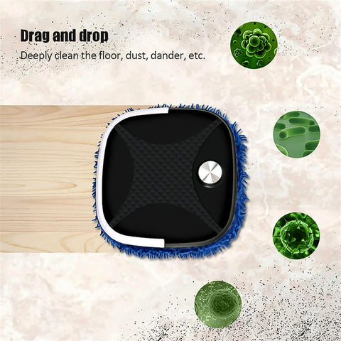 VYRO-7 smart floor cleaning robot with USB rechargeable design, dry and wet mop functions on clean hardwood floor.