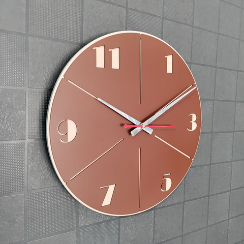 VYRO-7 modern minimalist round wall clock with sleek design, quiet movement, and elegant finish, perfect for contemporary interiors.